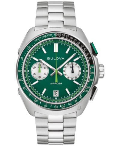 Bulova Мужские часы Racing Racer серебристые из стали 42mm
