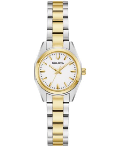 Женские классические часы Bulova Surveyor с двухцветным стальным браслетом 22.7mm