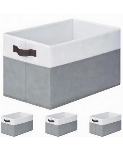YIGII 4-Pack Collapsible Fabric Storage Bins with Handles for Home Organization
