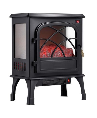 SUGIFT25.5" Freestanding Electric Fireplace Stove Heater 1500W with Remote