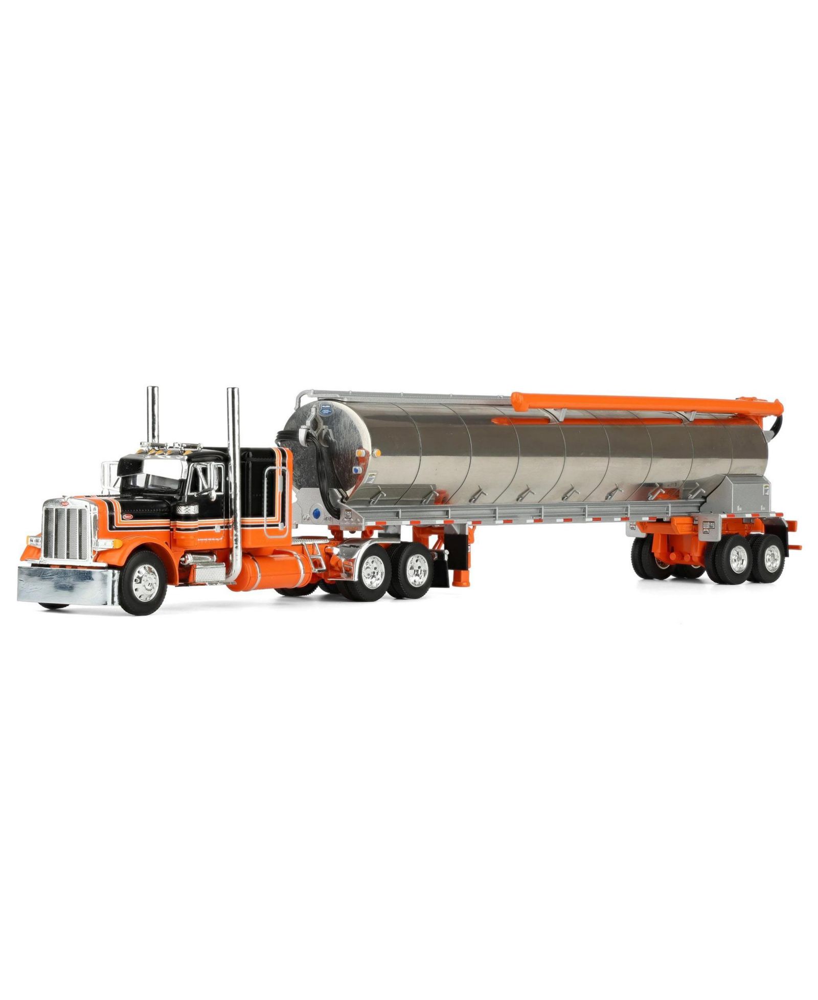 Модель машинки First Gear DCP 1/64 Orange/Black Peterbilt 379 с прицепом Walinga Feed 60-2128