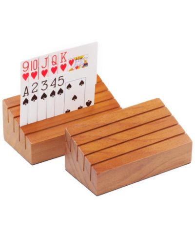 Gse Games & Sports Expert Wooden Poker Card Holders, 4-Piece Set, Ages 3+