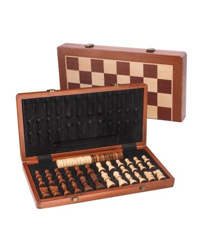 Gse Games & Sports Expert 2-in-1 Wooden Folding Chess and Checkers Board Game, Ages 6+