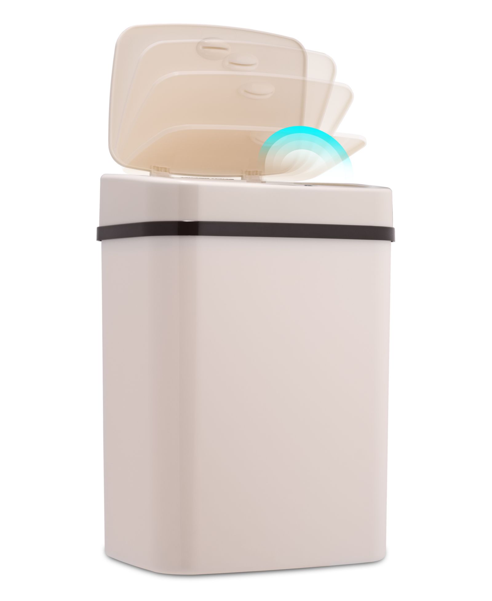 NINESTARS Rectangular Motion Sensor Trash Can 3.2 Gallon ABS