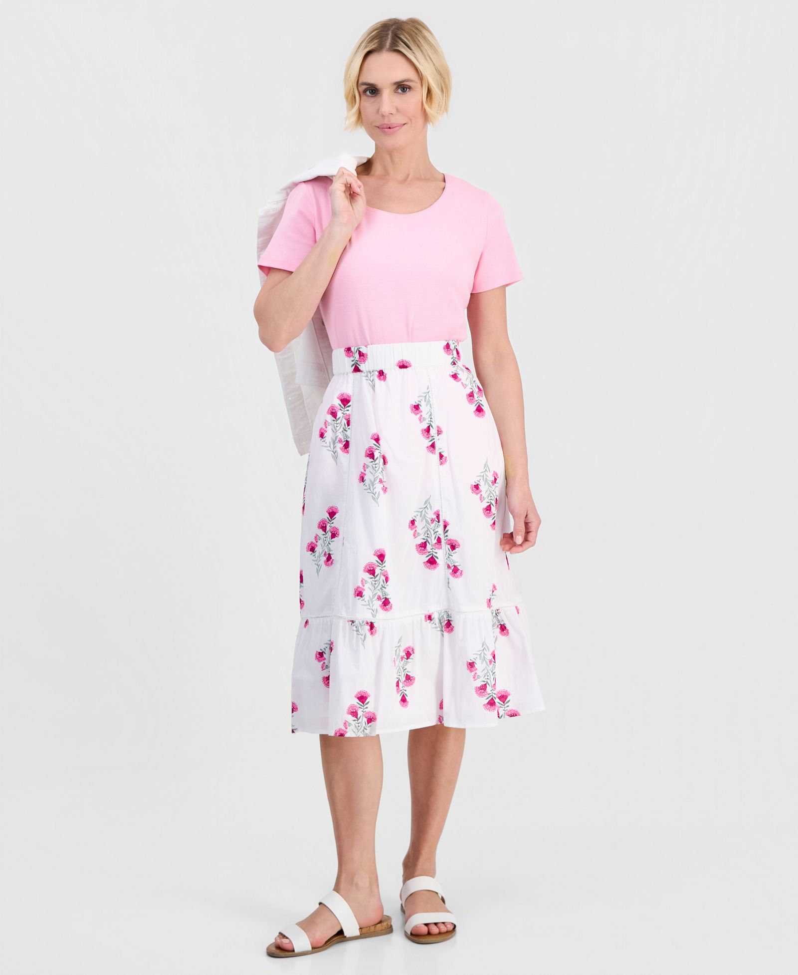 Style & Co Petite Cotton Floral-Embroidered Midi Skirt, Macy's Exclusive