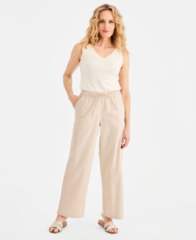 Брюки Style & Co Petite Printed Wide-Leg