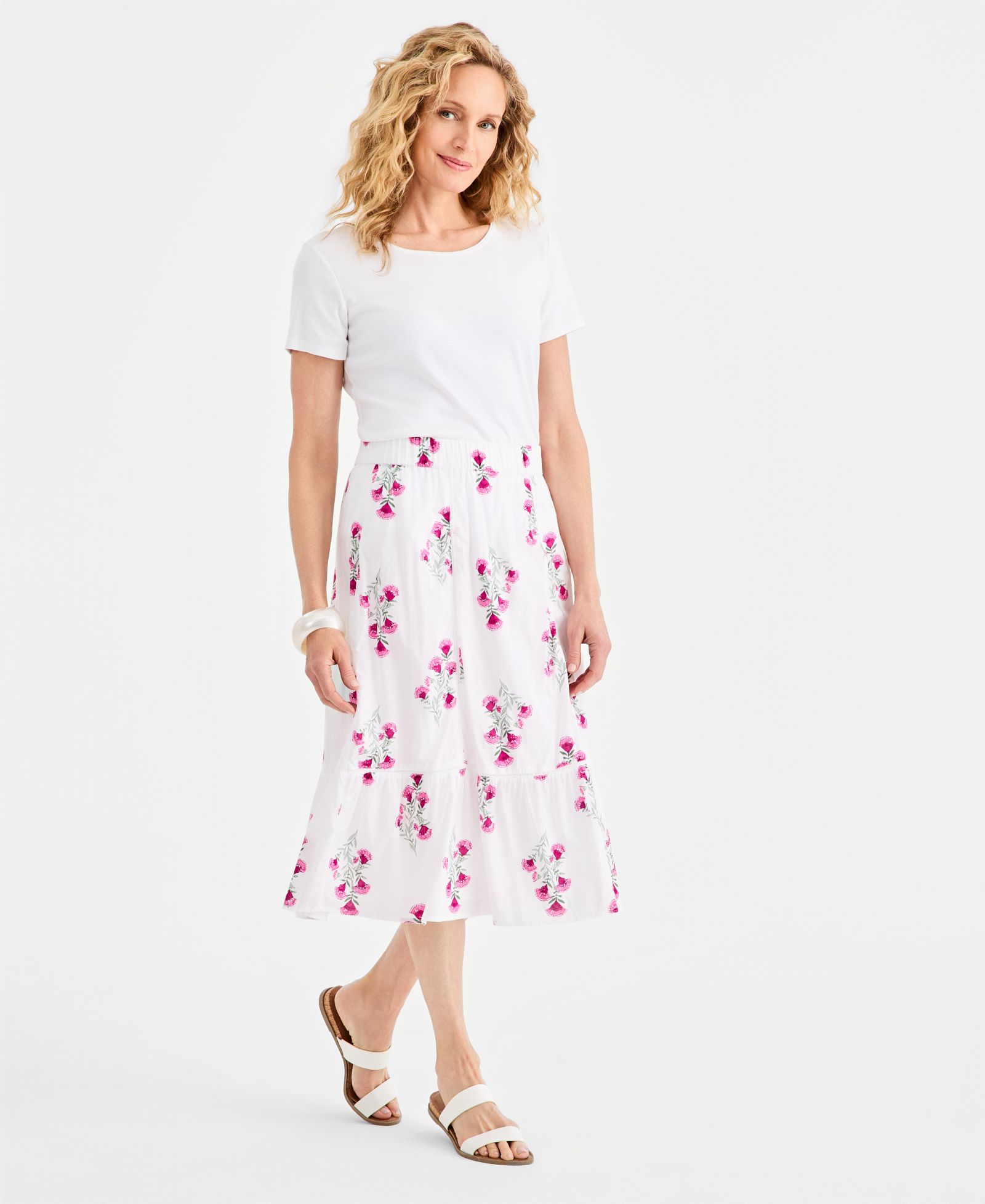 Style & Co Women's Printed Cotton Pull-On Midi Skirt, Macy's Exclusive