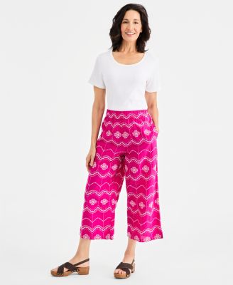 Style & Co Женские брюки Capri из хлопка с вышивкой
