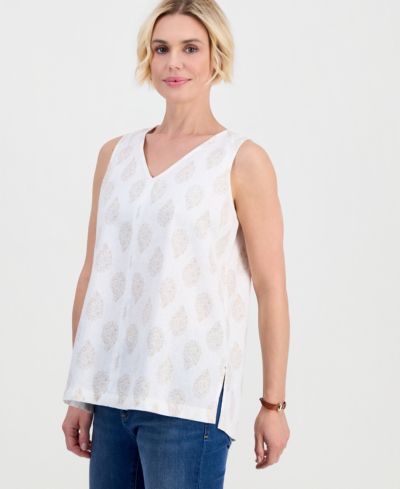 Style & Co Petite Flora Drop V-Neck Tunic, Macy's Exclusive