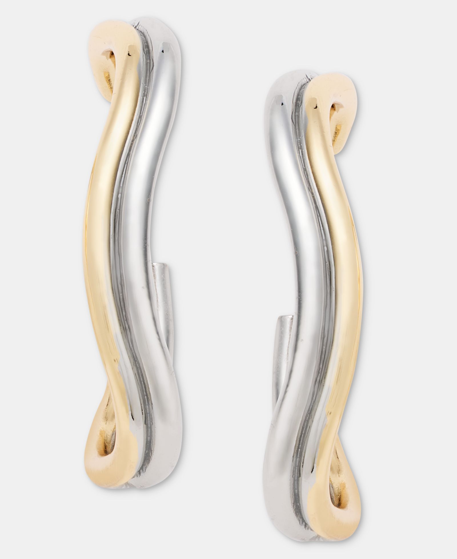 On 34th Two-Tone Double-Row Wavy Hoop Earrings, Macy's Exclusive