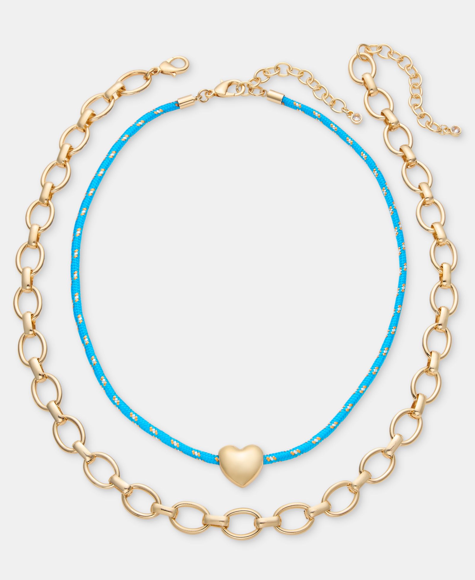 On 34th 2-Pc. Set Heart Cord Pendant Necklace & Chain Collar Necklace, Macy's Exclusive