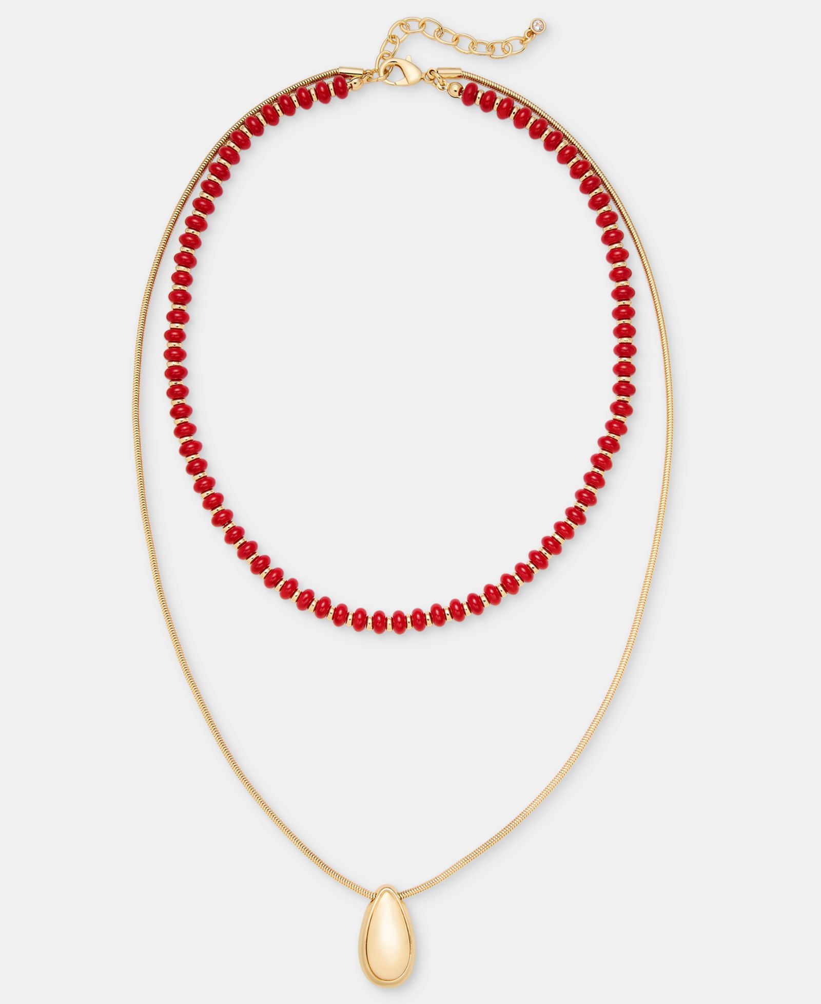 Подвеска On 34th Beaded Layered Tear-Shape, 16" + 2" extender