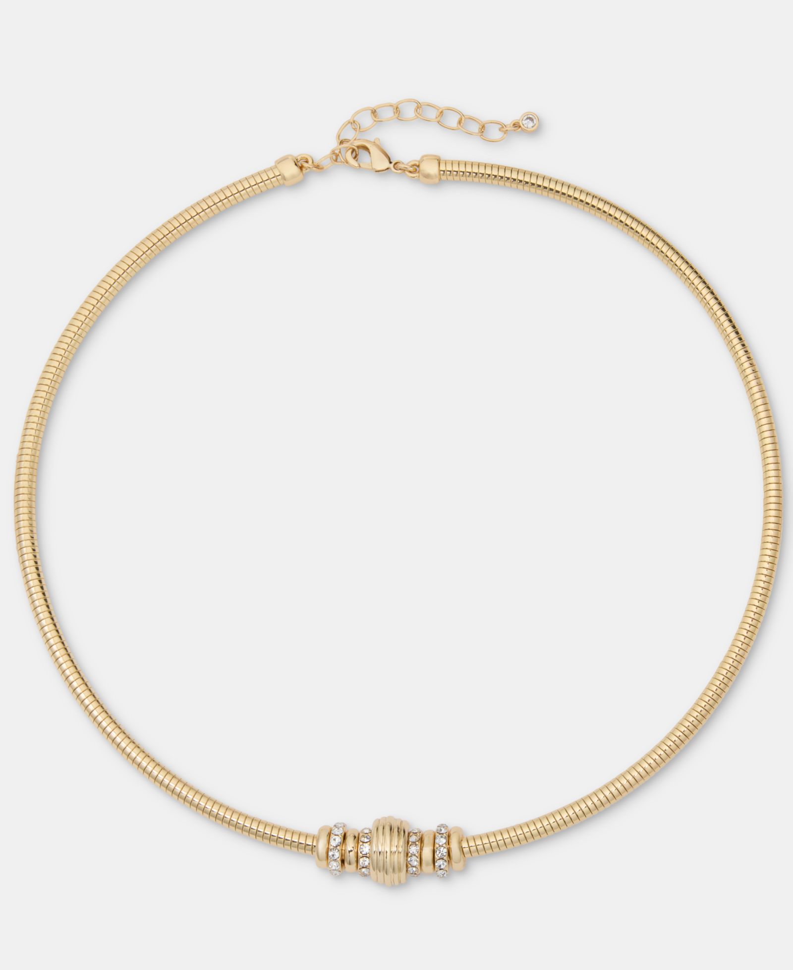 On 34th Pavé Crystal Rondelle Beaded Collar Necklace, 16" + 3" extender, Macy's Exclusive