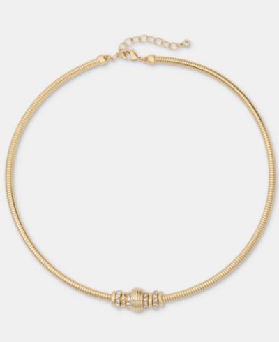 On 34th Pavé Crystal Rondelle Beaded Collar Necklace, 16" + 3" extender, Macy's Exclusive