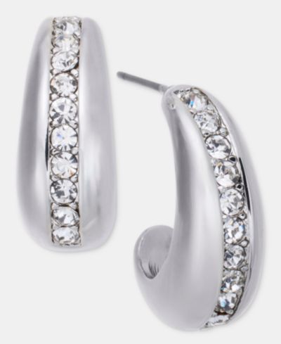 Серьги On 34th Pavé Crystal J-Hoop