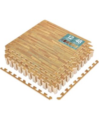 Sorbus ковровая плитка Wood Grain Interlocking Floor Foam Tile Mats 12 Tiles