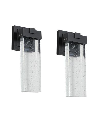 BUSDAYS Outdoor Waterproof Transparent LED Crystal Wall Lamp Supports Multiple Types of Light Bulbs -12W Per Lamp (2 pack)