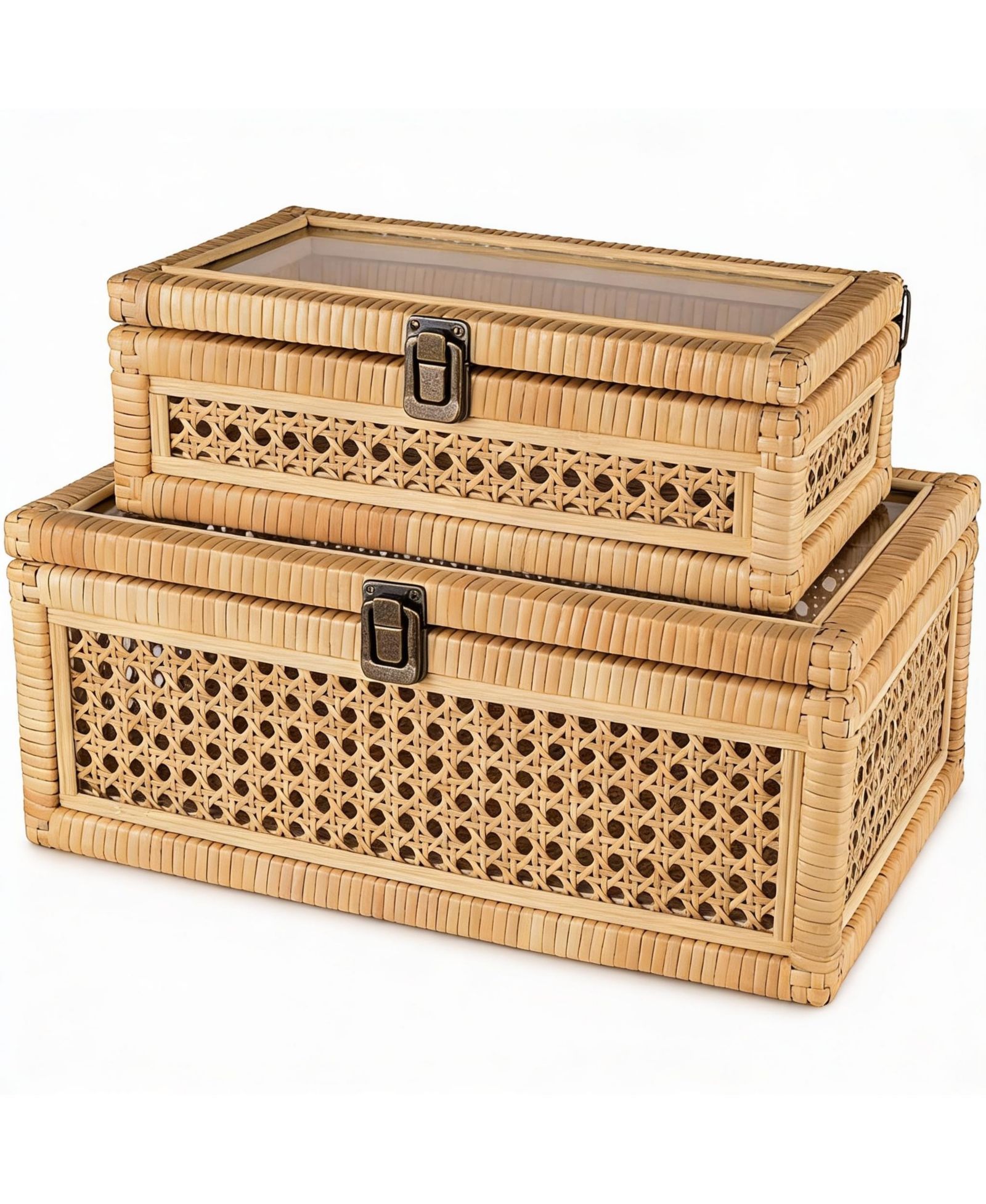 YIGII Natural Walnut Storage Box - Vintage Style, Airtight, Durable