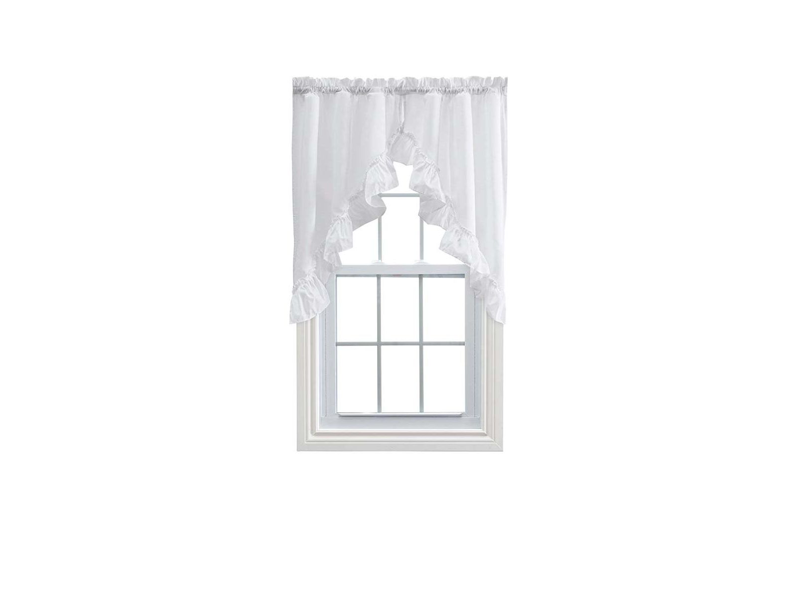 Ellis Curtain Stacey 1.5" Rod Pocket Ruffled Swag