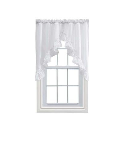 Ellis Curtain Stacey 1.5" Rod Pocket Ruffled Swag