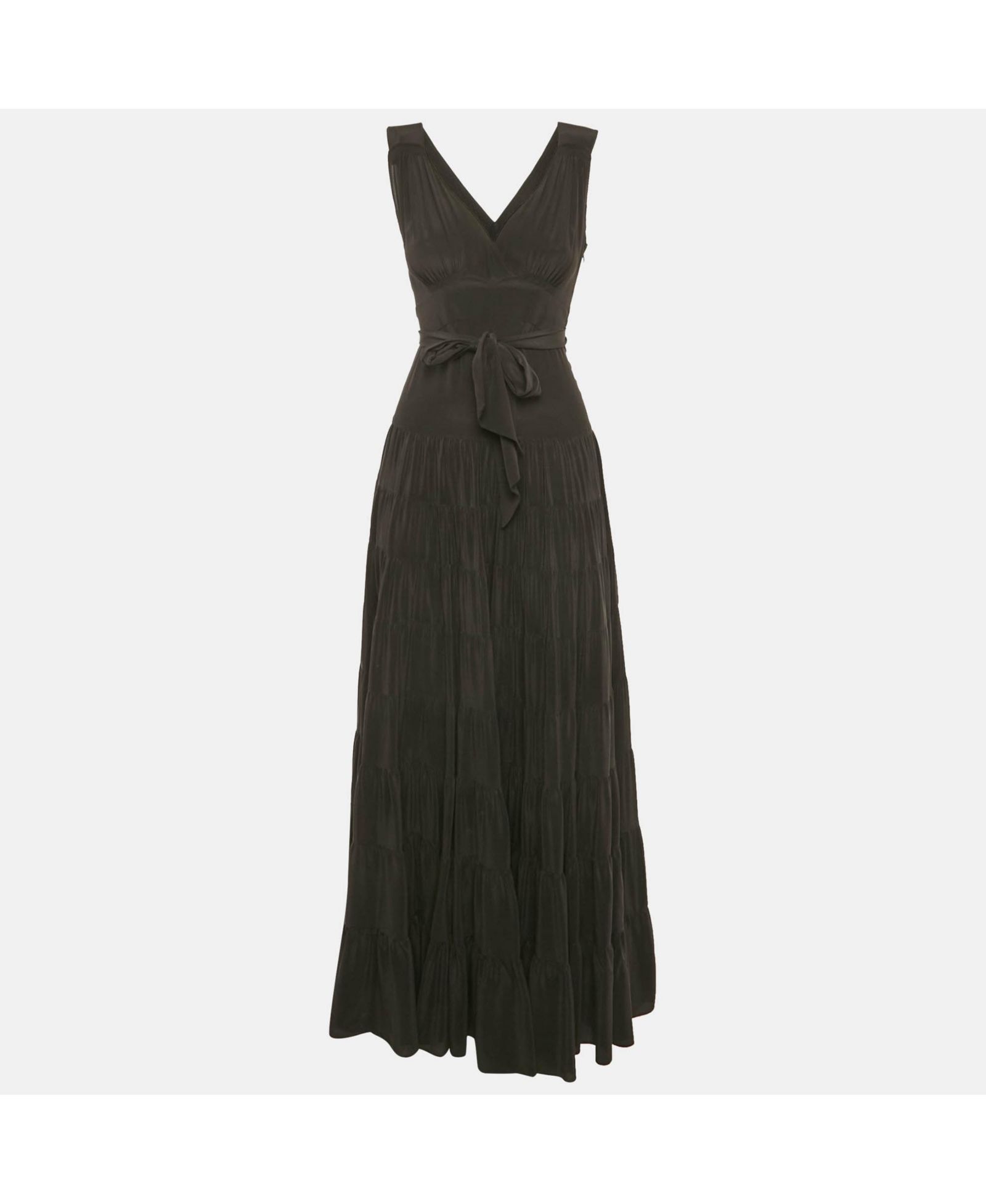Женское вечернее платье Pre-Owned Balenciaga Black Silk Flared Maxi