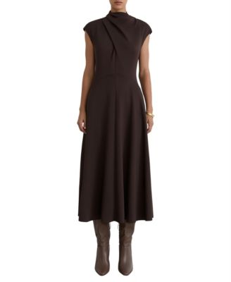 REISS Women's Alma Cap-Sleeve A-Line Midi Dress