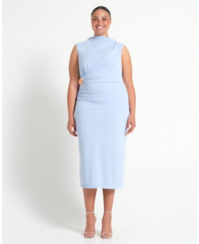 ESTELLE Plus Size Livia High-Neck Midi Dress