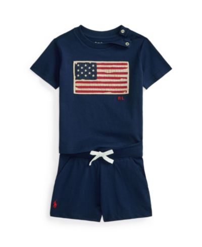 Комплект Polo Ralph Lauren: футболка и шорты из джерси с флагом для мальчиков