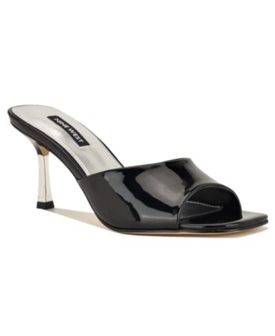 Nine West Women's Lamell Square Toe Slip-On Stiletto Sandals
