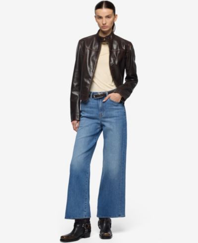 7 For All Mankind Women's Lotta Ankle Wide-Leg Jeans