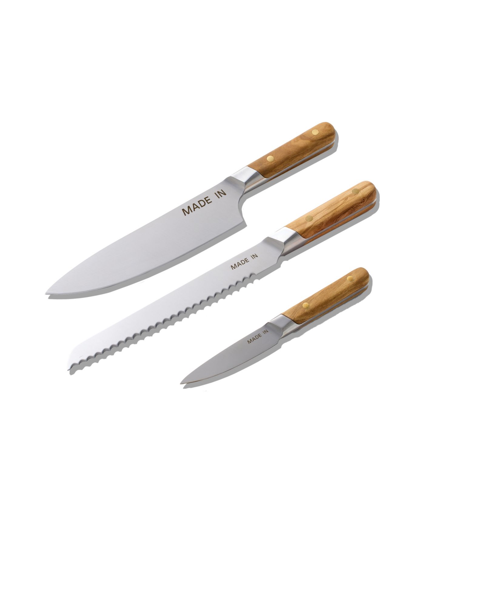 Made In 3-Pc. Chef, Paring & Bread Knife Set