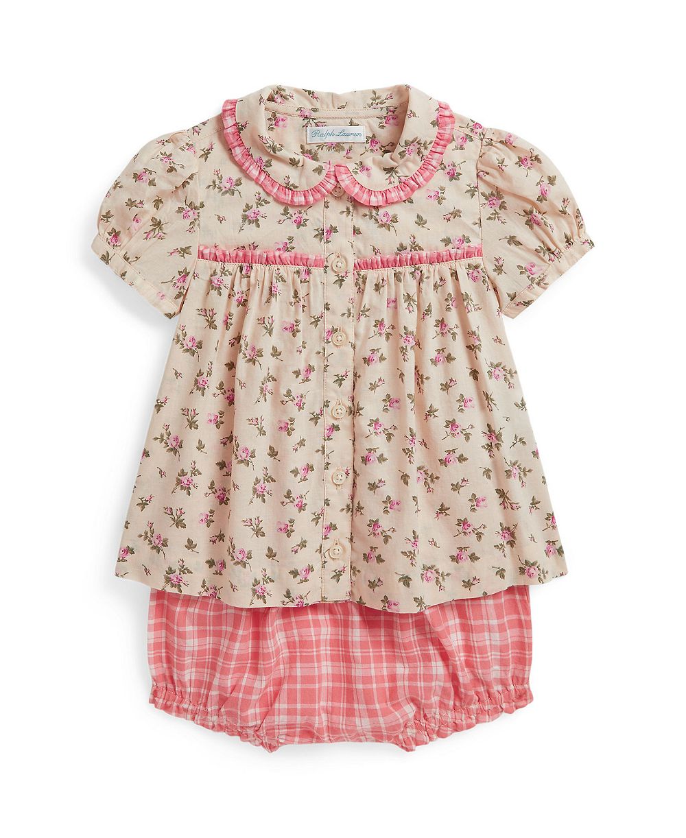 Детское цветочное платье-рубашка Polo Ralph Lauren и бомбер Gingham