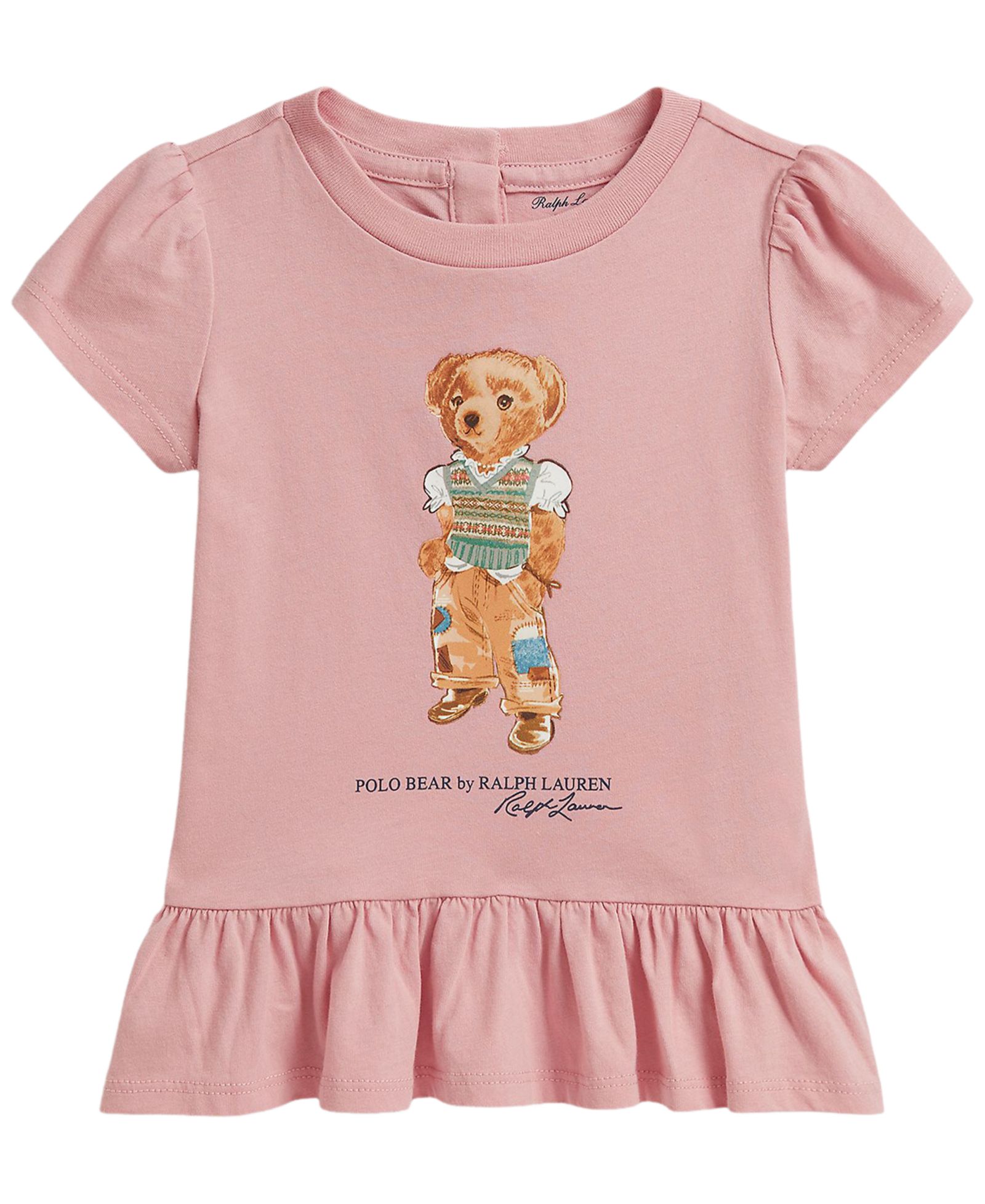Детское хлопковое джерси-топ peplum Ralph Lauren Polo Bear для девочек