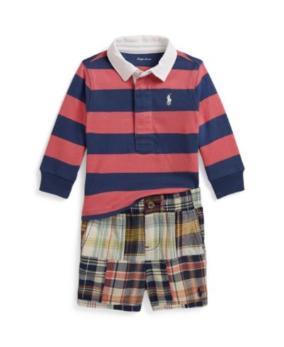 Комплект из 2 предметов Polo Ralph Lauren Baby Boys' Plaid Madras Shirt and Twill Shorts