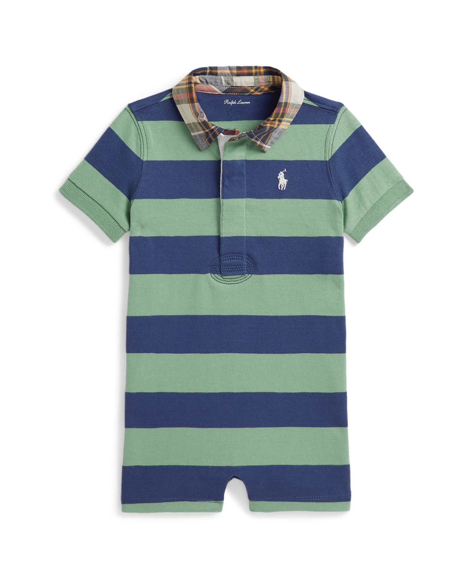 Polo Ralph Lauren Детский полосатый шорт-ромпер из хлопка Madras