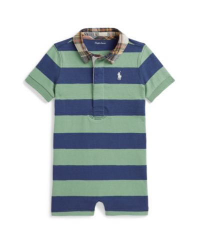 Polo Ralph Lauren Детский полосатый шорт-ромпер из хлопка Madras