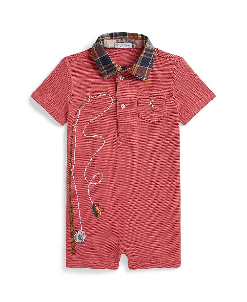 Детский хлопковый пололонгный комбинезон Polo Ralph Lauren Fishing Pole