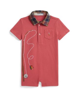 Детский хлопковый пололонгный комбинезон Polo Ralph Lauren Fishing Pole