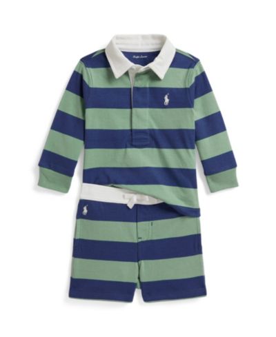 Детский комплект Polo Ralph Lauren Striped Rugby Shirt and Shorts, 2-Piece Set