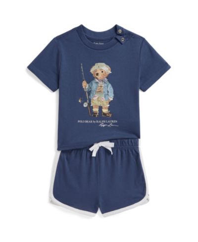 Комплект для малышей Polo Ralph Lauren: футболка и шорты с принтом Polo Bear, 2 части