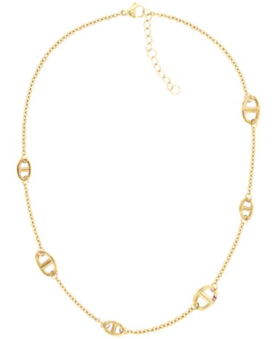 Золотая стальная подвеска Tommy Hilfiger Women's Marina Gold-Plated Stainless Steel Necklace