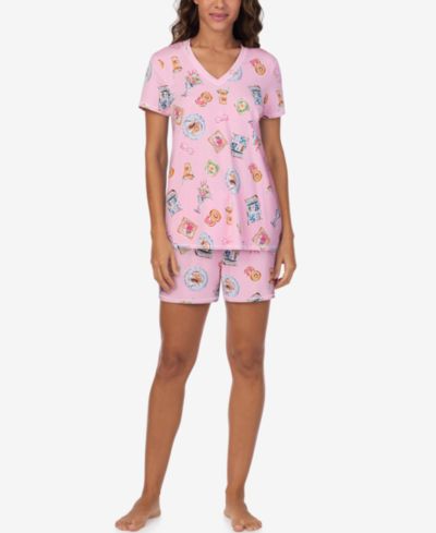 Cuddl Duds Женский комплект из топа с V-образным вырезом и боксеров из джерси, 2-Piece