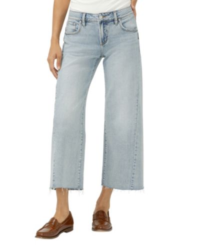 Silver Jeans Co. Women's Suki Mid-Rise Cropped Wide-Leg Jeans