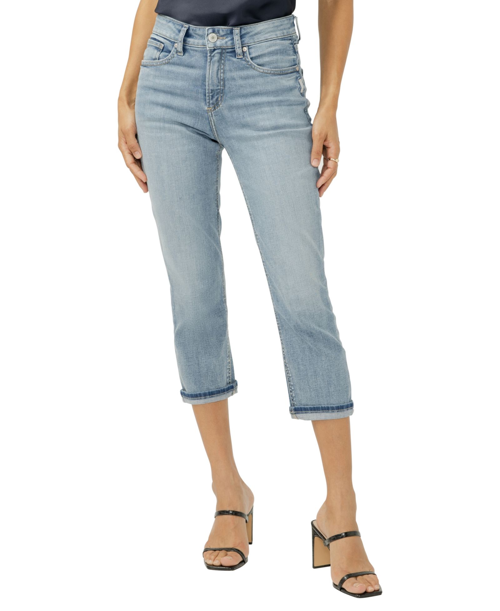 Silver Jeans Co. Women's Avery High-Rise Luxe Stretch Capri Jeans