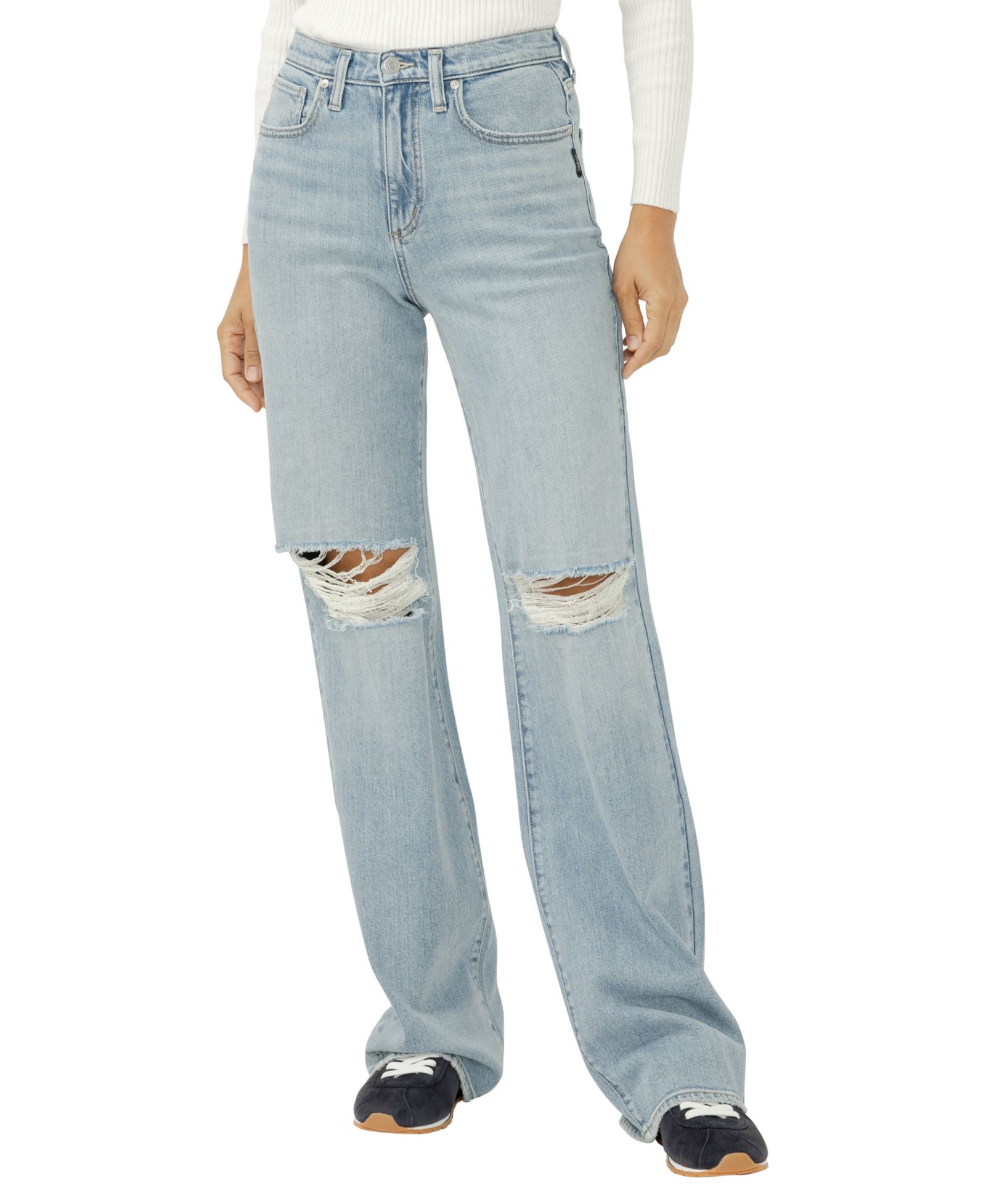 Silver Jeans Co. Women's Highly Desirable High-Rise Trouser Leg Jeans