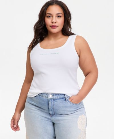 On 34th Plus Scoop-Neck Embroidered Margarita Tank Top, Macy's Exclusive