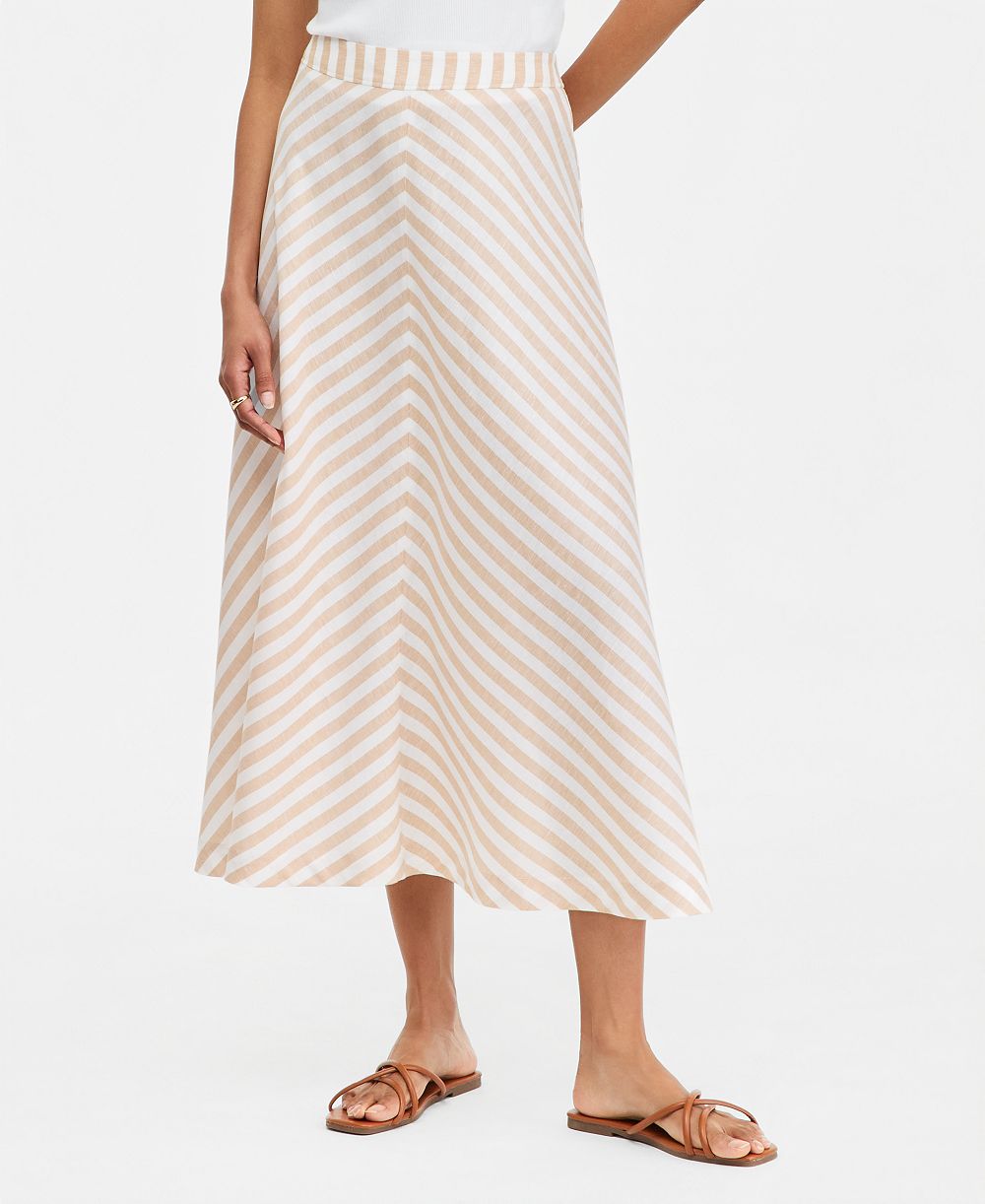 On 34th Women's Linen-Blend Midi Circle Skirt, Macy's Exclusive