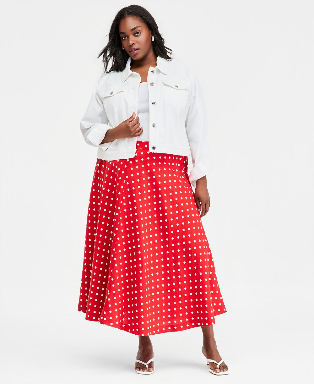 On 34th Trendy Plus Size Midi Circle Skirt, Macy's Exclusive