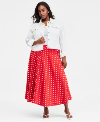 On 34th Trendy Plus Size Midi Circle Skirt, Macy's Exclusive