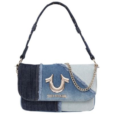 True Religion Сумка-хобго из денима с потертостями Horseshoe